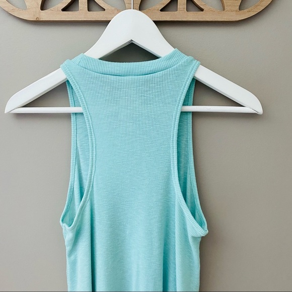 Free People Ribbed Tank Top Teal Sz Small - Picture 6 of 10